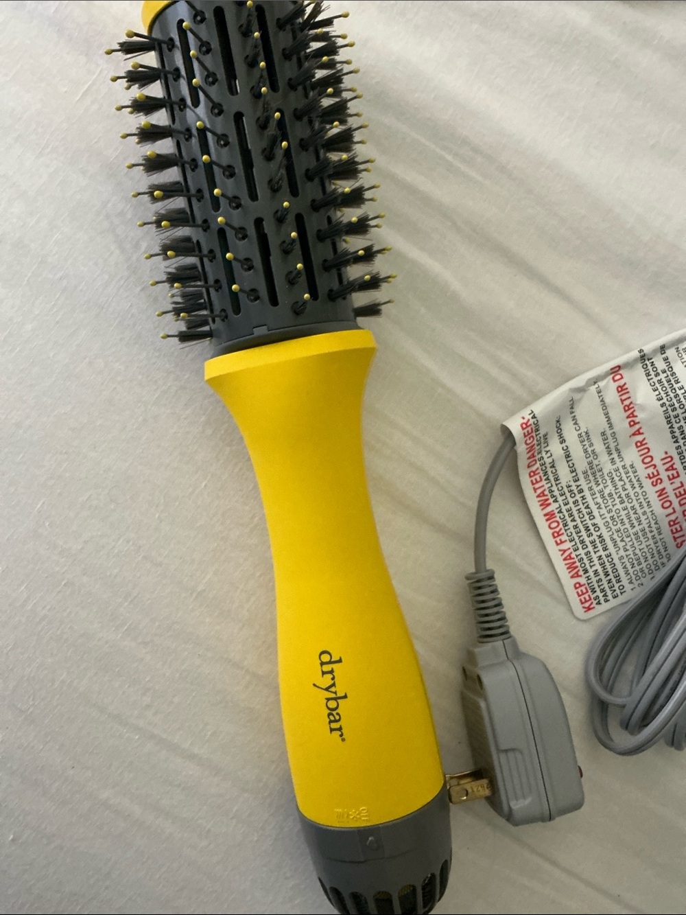 Yellow Hot Air Round Brush Hair Styler -
